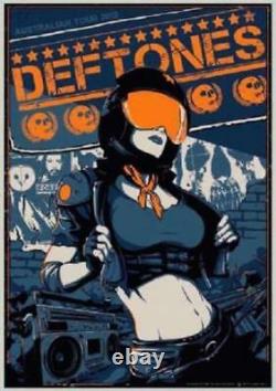 Ultra Rare 2013 Deftones Australian Tour Concert Poster #/325 Vance Kelly S/n Mt