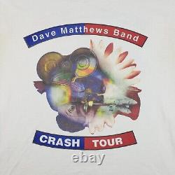 Vintage Dave Matthews Band Crash Tour Shirt Mens XL White 1996 Concert Hipster